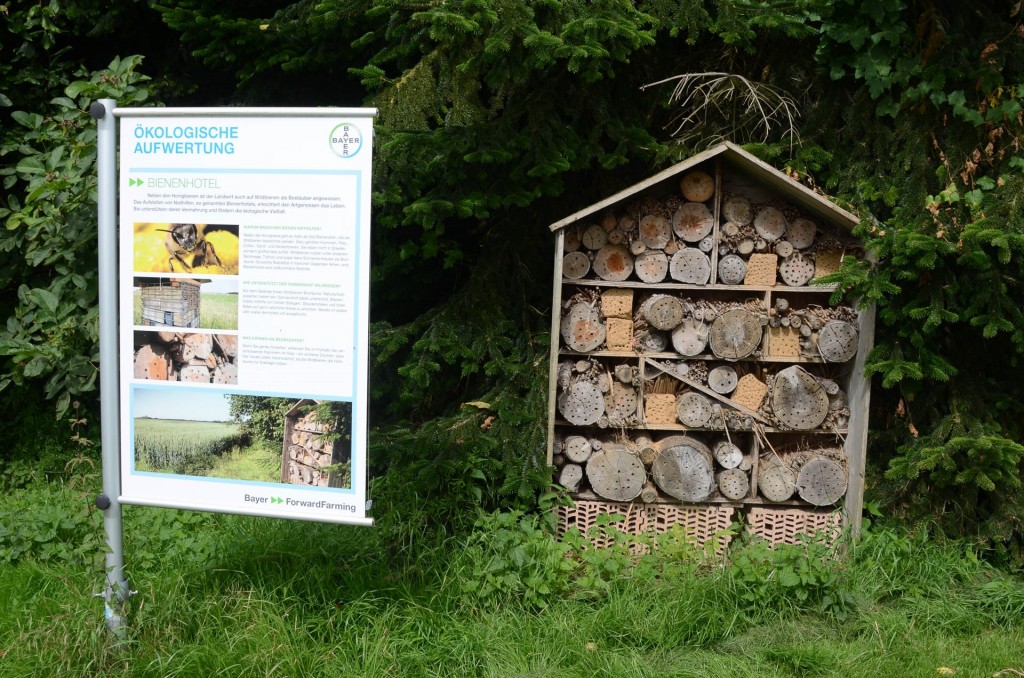 Insekthotell ved gården Damianshof i Tyskland. Foto: Morten Günther